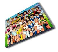 MERCHANDMANIA Panel fotográfico decorativo oliver y benji copa liga mundial futbol dibujos cuadro acabado brillante elegante pared