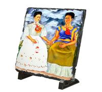 MERCHANDMANIA Placa pizarra cuadro arte feminista Frida Kahlo, Las Dos Fridas portafotos portafoto