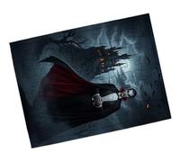 Merchandmanía Puzzle Pequeño tamaño Aprox. A5 de 48 Piezas con Marco Castillo de Dracula Paisaje Vampiro murcielagos Rompecabezas puzle para Adulto