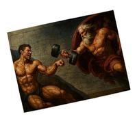 Merchandmanía Puzzle Pequeño tamaño Aprox. A5 de 48 Piezas con Marco Cuadro Arte el creador musculos Gimnasio calistenia Rompecabezas puzle para Adulto