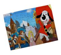 Merchandmanía Puzzle Pequeño tamaño Aprox. A5 de 48 Piezas con Marco Dartañan mosqueteros espadachin Dibujos Julieta Rompecabezas puzle para Adulto