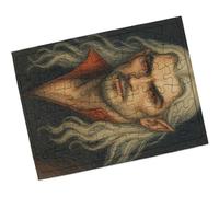 Merchandmanía Puzzle Pequeño tamaño Aprox. A5 de 48 Piezas con Marco Dracula Dibujo a Lapiz Arte Vampiro Elegante Atractivo Rompecabezas puzle para Adulto
