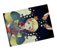 Merchandmanía Puzzle Pequeño tamaño Aprox. A5 de 48 Piezas con Marco el principito Fanart Libro Historia Cuento Planeta Cometa Rompecabezas puzle para Adulto