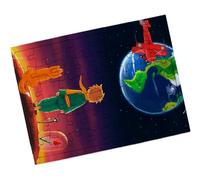 Merchandmanía Puzzle Pequeño tamaño Aprox. A5 de 48 Piezas con Marco el principito Luna Tierra Estrellas Universo Fantasia Zorro Rompecabezas puzle para Adulto