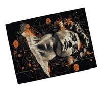 Merchandmanía Puzzle Pequeño tamaño Aprox. A5 de 48 Piezas con Marco Estatua Busto David Miguelangel Cascos Musica Rompecabezas puzle para Adulto