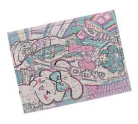 Merchandmanía Puzzle Pequeño tamaño Aprox. A5 de 48 Piezas con Marco Hatsune Miku Retro Arte Vintage Poster Dibujos Rompecabezas puzle para Adulto