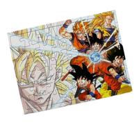 MERCHANDMANIA Puzzle Pequeño tamaño aprox. A5 de 48 piezas con marco heroe guerrero serie anime dibujos niños combate rompecabezas puzle para adulto