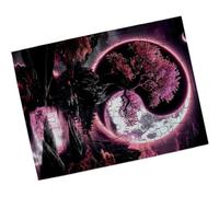 Merchandmanía Puzzle Pequeño tamaño Aprox. A5 de 48 Piezas con Marco Ying Yang simbolo Logo arbol Sakura Oriental japones Rompecabezas puzle para Adulto