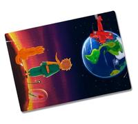 Merchandmanía Puzzle Pequeño tamaño Aprox. A5 de 80 Piezas el principito Luna Tierra Estrellas Universo Fantasia Zorro Rompecabezas puzle para Adulto