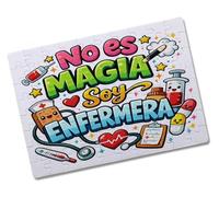 Merchandmanía Puzzle Pequeño tamaño Aprox. A5 de 80 Piezas Meme Frase Graciosa no es Magia Soy Enfermera Rompecabezas puzle para Adulto