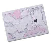 Merchandmanía Puzzle Pequeño tamaño Aprox. A5 de 80 Piezas therian Furry Animal Gato Gatito Cute Kawaii Girl Rompecabezas puzle para Adulto