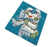 Merchandmanía Puzzle tamaño Aprox. A4 de 120 Piezas astronautas Pareja Novios Amor Retro Poster Espacial Rompecabezas puzle para Adulto