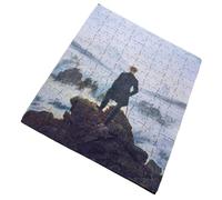 Merchandmanía Puzzle tamaño Aprox. A4 de 120 Piezas Caspar David Friedrich, El Caminante sobre el mar de Nubes Rompecabezas puzle para Adulto