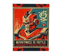 Merchandmanía Puzzle tamaño Aprox. A4 de 35 Piezas Cartel Retro Robot Terror pelicula tecnologia Futuro Rompecabezas puzle para Adulto