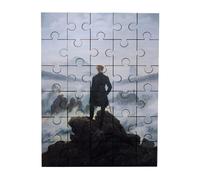 Merchandmanía Puzzle tamaño Aprox. A4 de 35 Piezas Caspar David Friedrich, El Caminante sobre el mar de Nubes Rompecabezas puzle para Adulto