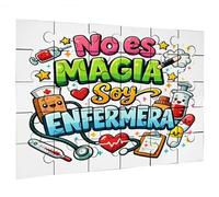 Merchandmanía Puzzle tamaño Aprox. A4 de 35 Piezas Meme Frase Graciosa no es Magia Soy Enfermera Rompecabezas puzle para Adulto
