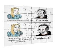 Merchandmanía Puzzle tamaño Aprox. A4 de 35 Piezas Meme Frase Graciosa Programador hikikomori casa Rompecabezas puzle para Adulto