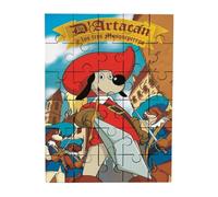 Merchandmanía Puzzle tamaño Aprox. A4 de 35 Piezas Mosqueteros Perros Francia Medieval Dibujos Rompecabezas puzle para Adulto