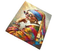 Merchandmanía Puzzle tamaño Aprox. A4 de 96 Piezas Cuadro Arte ja Joven de la Perla Moderna Gafas Woke Rompecabezas puzle para Adulto