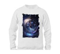 MERCHANDMANIA Sudadera A3 Reloj astronomico Astros Estrellas Tiempo Luna Cosmos Sweatshirt