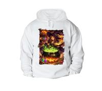 MERCHANDMANIA Sudadera con Capucha A3 Dibujo Bruja Maga caldero Mistico Magia Astral con Bolsillos