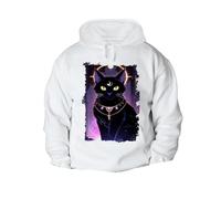 MERCHANDMANIA Sudadera con Capucha A3 Gato Negro Dios divino astrologia Brujas Magia con Bolsillos