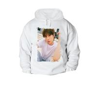 MERCHANDMANIA Sudadera con Capucha A3 Lucky to be Loved cancion Grupo Musical Mundial con Bolsillos