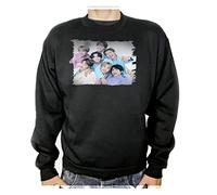MERCHANDMANIA Sudadera Negra BTS Jin Suga J-Hope RM Jimin V Jungkook Adulto Poliester algodón Sweatshirt.