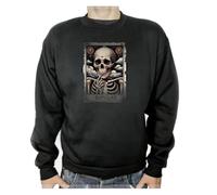 MERCHANDMANIA Sudadera Negra Carta Tarot Graciosa Meme Trastorno Bipolar Locura Adulto Poliester algodón Sweatshirt