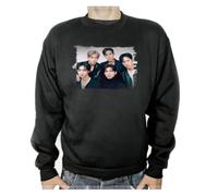 MERCHANDMANIA Sudadera Negra Chicos Cantantes Famosos Grupo cancion on Our Way Adulto Poliester algodón Sweatshirt