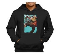 MERCHANDMANIA Sudadera Negra con Capucha Anime Serie Sakamoto Days Mafia mafiosos Adulto Poliester algodón Sweatshirt