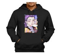 MERCHANDMANIA Sudadera Negra con Capucha Cantante Mujer luchadora pelicula Anime Dibujos Fanart Adulto Poliester algodón Sweatshirt