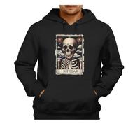 MERCHANDMANIA Sudadera Negra con Capucha Carta Tarot Graciosa Meme Trastorno Bipolar Locura Adulto Poliester algodón Sweatshirt