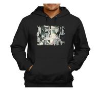 MERCHANDMANIA Sudadera Negra con Capucha Cuadro EL GUERNICA DE Pablo Picasso Adulto Poliester algodón Sweatshirt