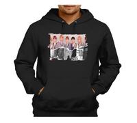 MERCHANDMANIA Sudadera Negra con Capucha Fake Love Korea BTS Chicos Cantantes Coreanos Adulto Poliester algodón Sweatshirt