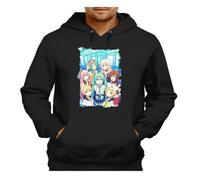 MERCHANDMANIA Sudadera Negra con Capucha Grupo Musical Vocaloid Hatsune Miku waifus Adulto Poliester algodón Sweatshirt