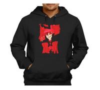 MERCHANDMANIA Sudadera Negra con Capucha HAZBIN Hotel ALASTOR Demon Monster Serie Adulto Poliester algodón Sweatshirt