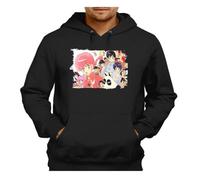 MERCHANDMANIA Sudadera Negra con Capucha Ranma 1/2 Personajes Serie Amor Humor Adulto Poliester algodón Sweatshirt