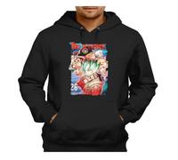 MERCHANDMANIA Sudadera Negra con Capucha Serie Anime dr Stone Temp 4 senku Astronauta Ciencia Adulto Poliester algodón Sweatshirt