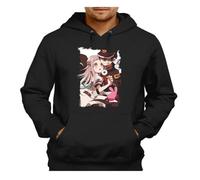 MERCHANDMANIA Sudadera Negra con Capucha Serie Anime Jibaku SH?NEN Hanako-kun Yugi amane Adulto Poliester algodón Sweatshirt