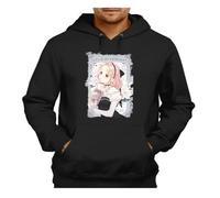 MERCHANDMANIA Sudadera Negra con Capucha Tadaima, Ojamasaremasu! Serie Amor Romance Otaku Adulto Poliester algodón Sweatshirt