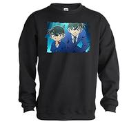 MERCHANDMANIA Sudadera Negra Detective Conan Anime Serie Adulto Poliester algodón Sweatshirt