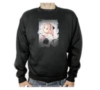 MERCHANDMANIA Sudadera Negra Tadaima, Ojamasaremasu! Serie Amor Romance Otaku Adulto Poliester algodón Sweatshirt