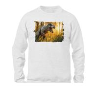 MERCHANDMANIA Sudadera tiranosaurus Rex Dinosaurio accion Cazador prehistoria Sweatshirt