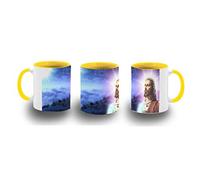 MERCHANDMANIA TAZA AMARILLA JESUCRISTO HIJO DE DIOS RELIGION color mug