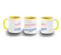 MERCHANDMANIA Taza Amarilla meme frase soy enfermera cual es tu superpoder color mug