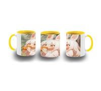 MERCHANDMANIA Taza Amarilla therian furry animal chica conejo cute kawaii color mug