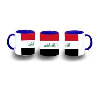 MERCHANDMANIA Taza Azul bandera iraq pais oriente medio gobierno iraqui color mug