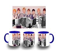 MERCHANDMANIA TAZA AZUL BTS KOREA FAKE LOVE MUSIC color mug