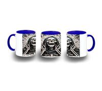 MERCHANDMANIA Taza Azul carta tarot graciosa meme im fine todo esta bien color mug